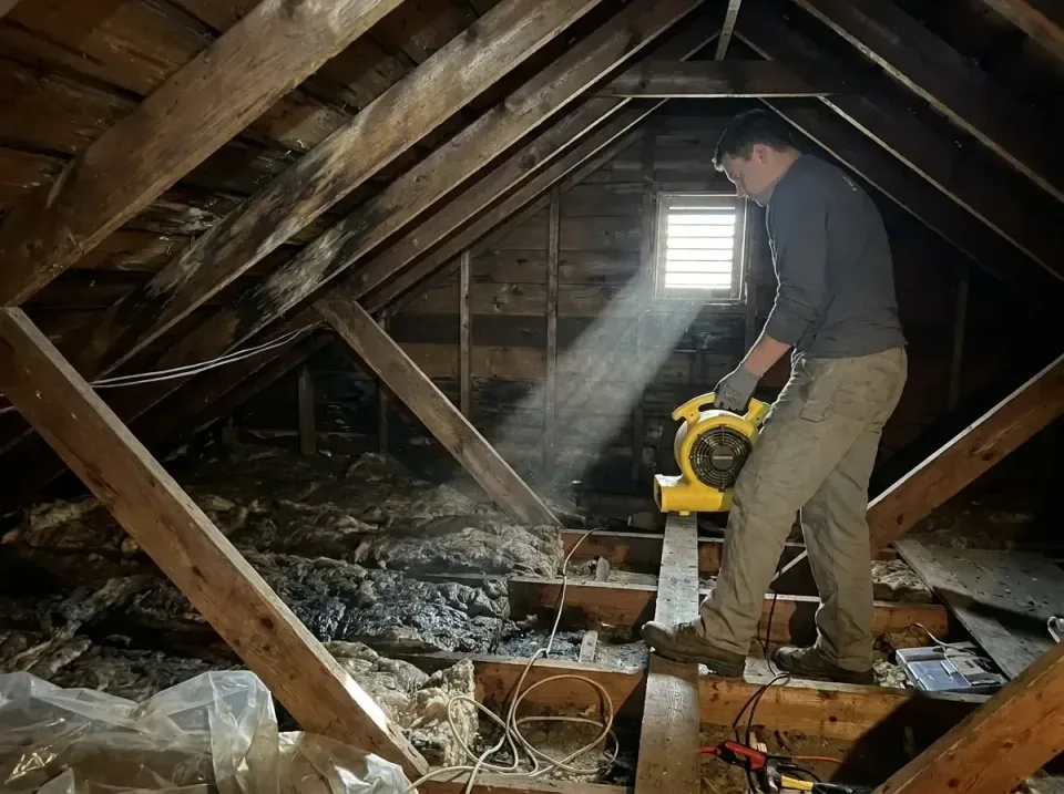 attic-water-damage-drying-proc-007 — frequently asked questions, Emergency Water Extraction & 24/7 Flood Response in Hockins…